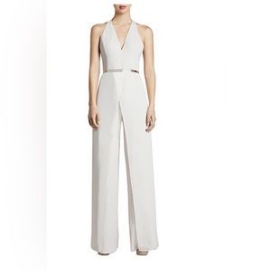 Halston Heritage belted jumpsuit in US size 2, color beige .  new with tag .